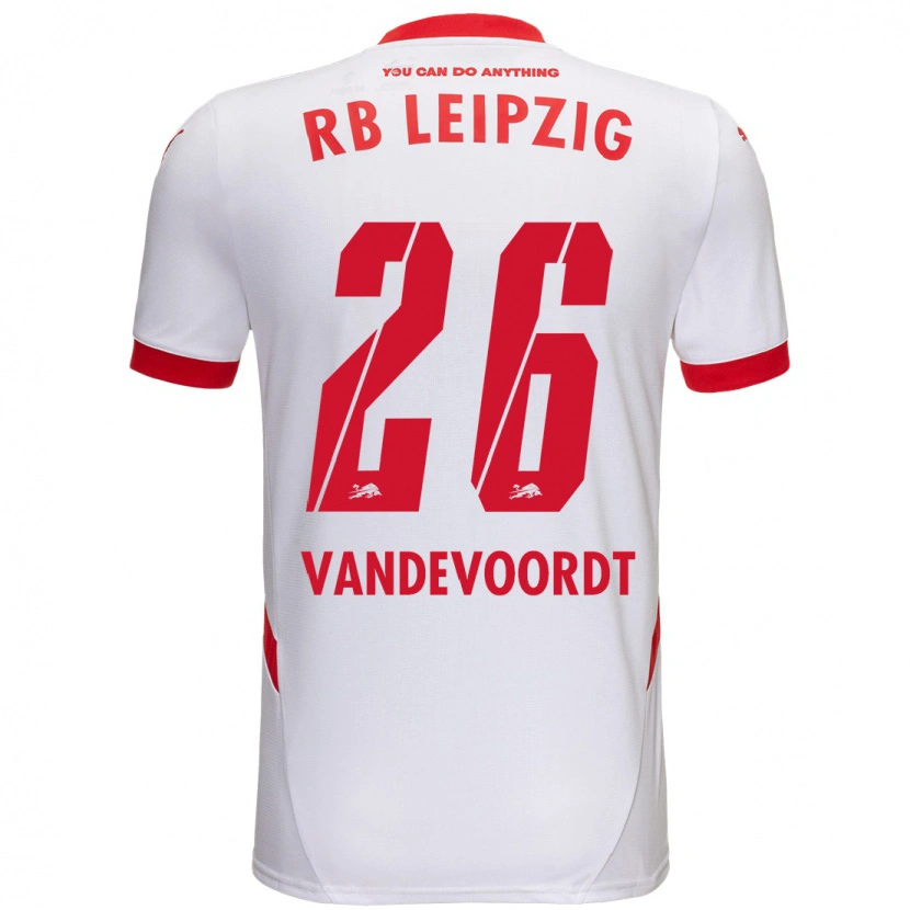 Danxen Mujer Camiseta Maarten Vandevoordt #26 Blanco Rojo 1ª Equipación 2024/25 La Camisa
