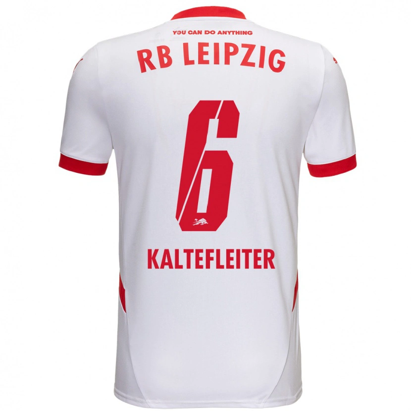 Danxen Mujer Camiseta Benno Kaltefleiter #6 Blanco Rojo 1ª Equipación 2024/25 La Camisa