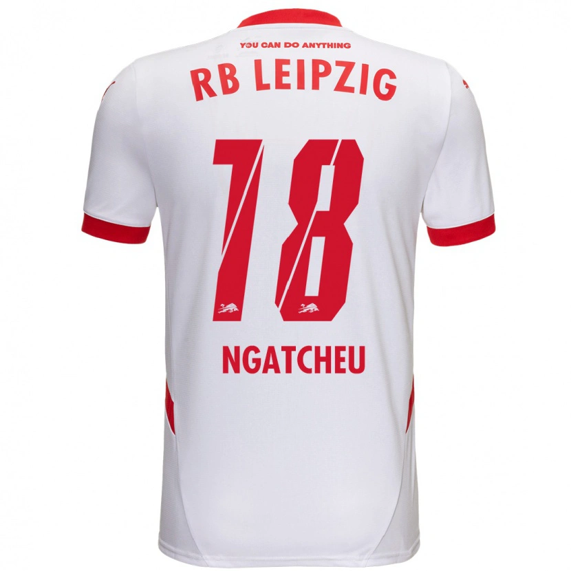 Danxen Mujer Camiseta Yohan Ngatcheu #18 Blanco Rojo 1ª Equipación 2024/25 La Camisa