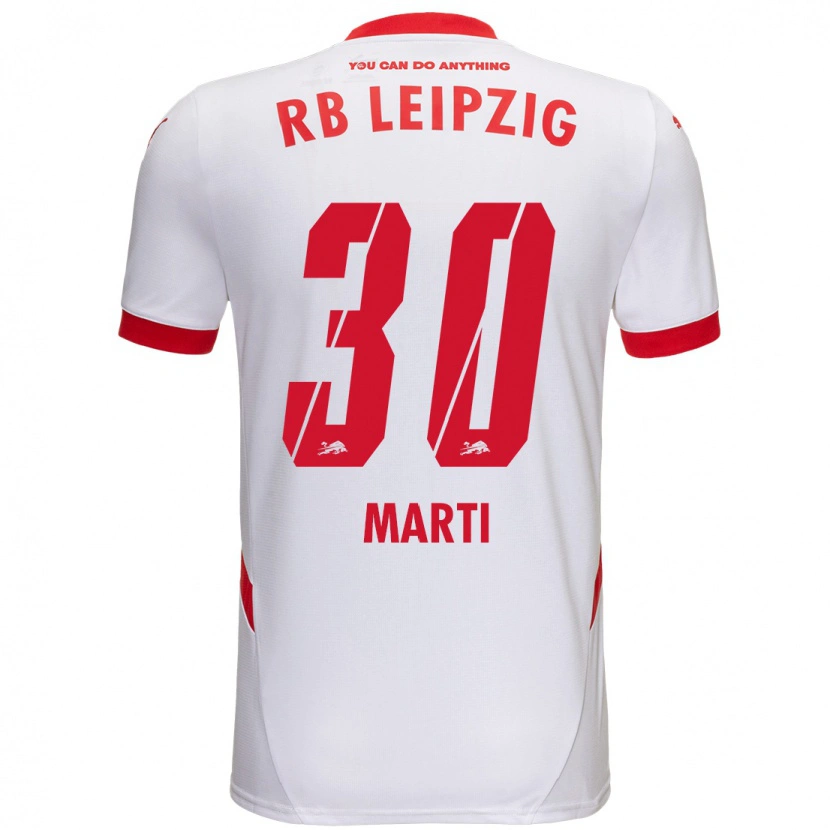 Danxen Mujer Camiseta Lara Marti #30 Blanco Rojo 1ª Equipación 2024/25 La Camisa