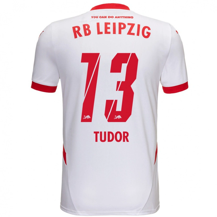 Danxen Mujer Camiseta Aaron Tudor #13 Blanco Rojo 1ª Equipación 2024/25 La Camisa