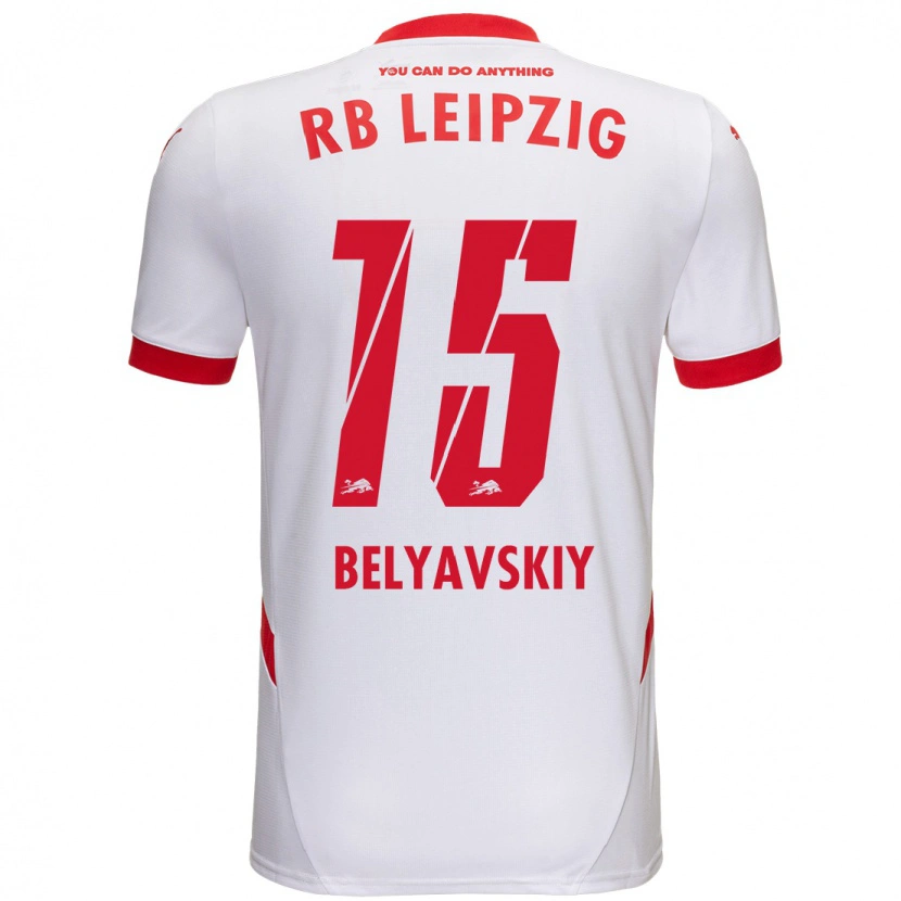Danxen Mujer Camiseta David Belyavskiy #15 Blanco Rojo 1ª Equipación 2024/25 La Camisa