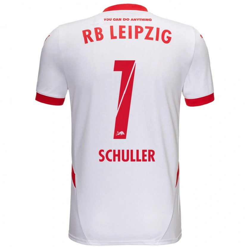 Danxen Mujer Camiseta Gina Schüller #1 Blanco Rojo 1ª Equipación 2024/25 La Camisa