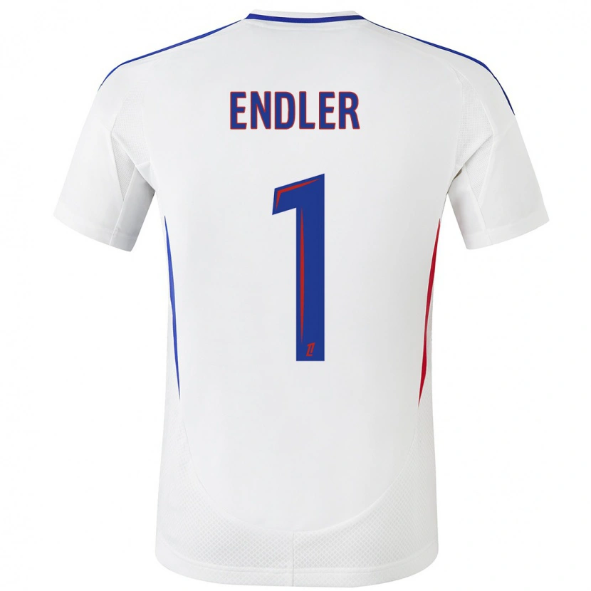 Danxen Mujer Camiseta Christiane Endler #1 Blanco Azul 1ª Equipación 2024/25 La Camisa