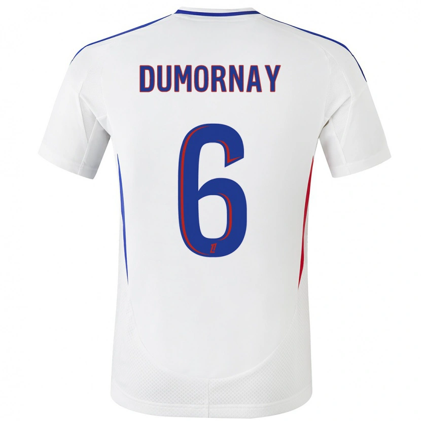Danxen Mujer Camiseta Melchie Dumornay #6 Blanco Azul 1ª Equipación 2024/25 La Camisa