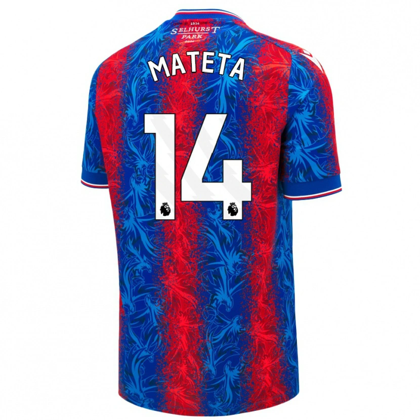 Danxen Mujer Camiseta Jean-Philippe Mateta #14 Rayas Rojas Y Azules 1ª Equipación 2024/25 La Camisa