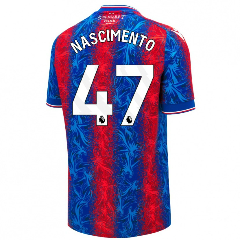 Danxen Mujer Camiseta Adler Nascimento #47 Rayas Rojas Y Azules 1ª Equipación 2024/25 La Camisa