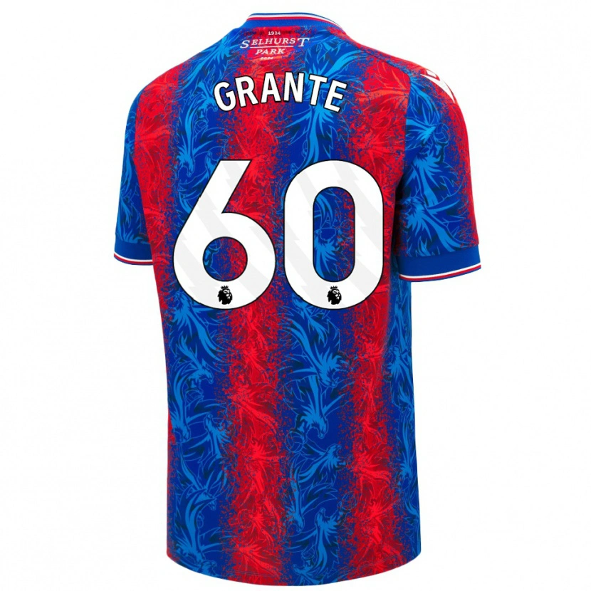 Danxen Mujer Camiseta Jake Grante #60 Rayas Rojas Y Azules 1ª Equipación 2024/25 La Camisa