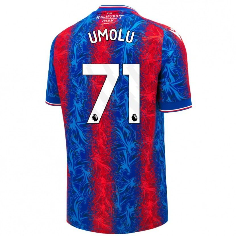 Danxen Mujer Camiseta Jemiah Umolu #71 Rayas Rojas Y Azules 1ª Equipación 2024/25 La Camisa