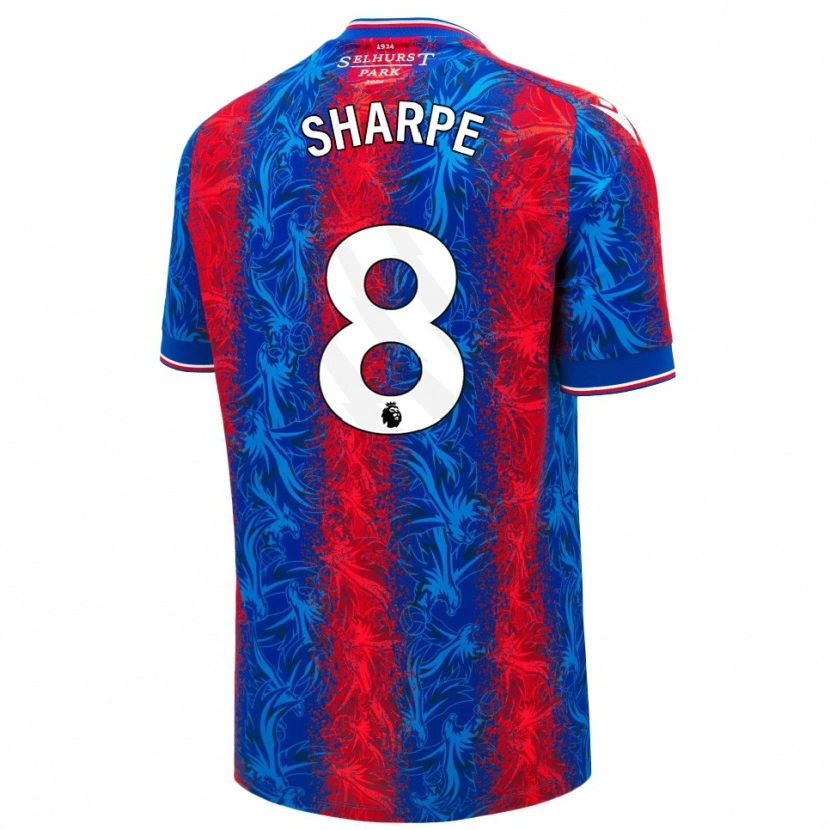 Danxen Mujer Camiseta Molly-Mae Sharpe #8 Rayas Rojas Y Azules 1ª Equipación 2024/25 La Camisa
