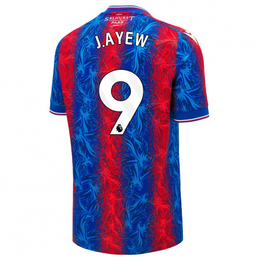 Danxen Mujer Camiseta Jordan Ayew #9 Rayas Rojas Y Azules 1ª Equipación 2024/25 La Camisa