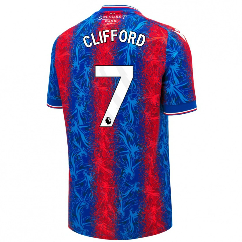 Danxen Mujer Camiseta Charley Clifford #7 Rayas Rojas Y Azules 1ª Equipación 2024/25 La Camisa