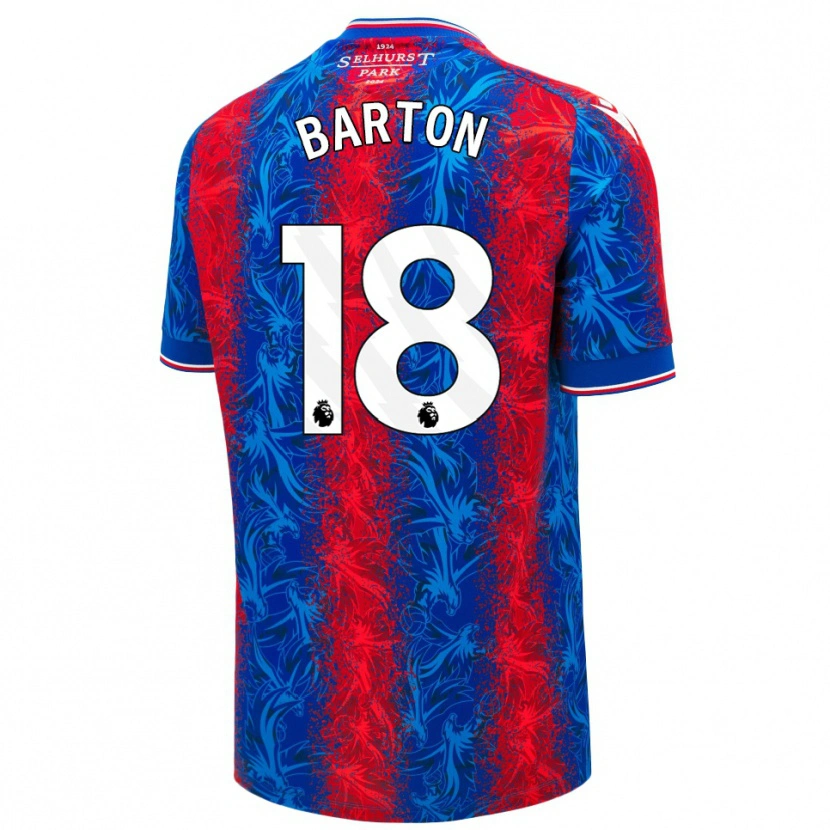 Danxen Mujer Camiseta Kirsty Barton #18 Rayas Rojas Y Azules 1ª Equipación 2024/25 La Camisa