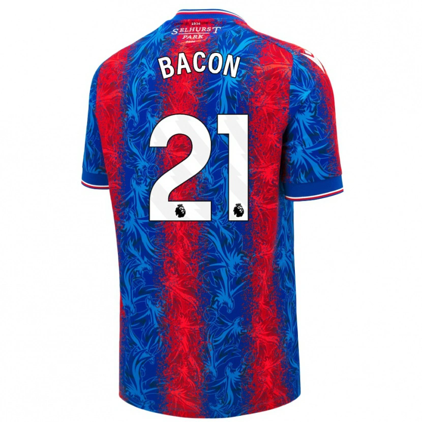 Danxen Mujer Camiseta Skye Bacon #21 Rayas Rojas Y Azules 1ª Equipación 2024/25 La Camisa