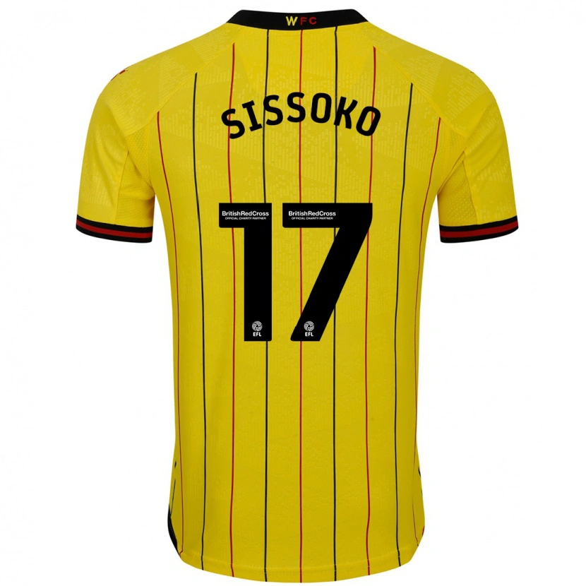 Danxen Mujer Camiseta Moussa Sissoko #17 Amarillo Negro 1ª Equipación 2024/25 La Camisa