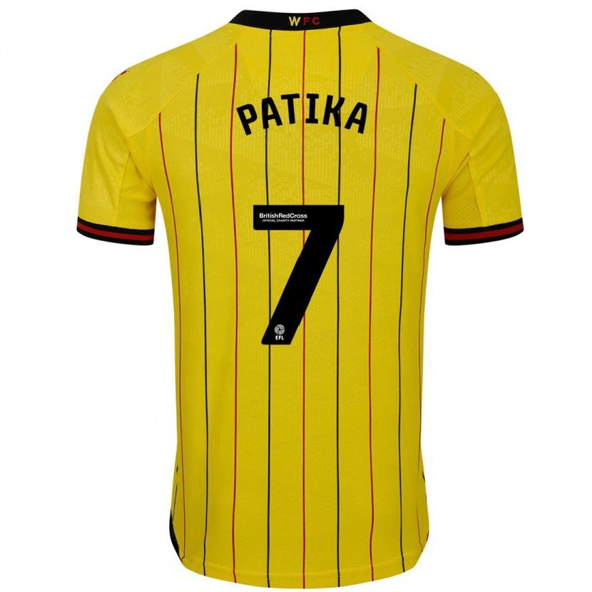 Danxen Mujer Camiseta Glebs Patika #7 Amarillo Negro 1ª Equipación 2024/25 La Camisa