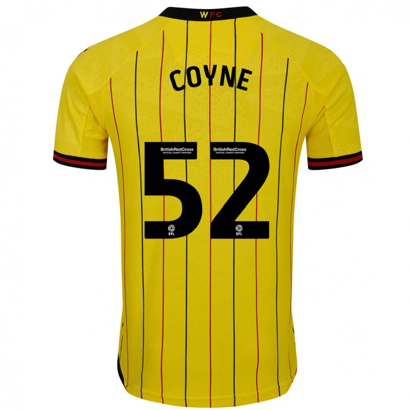 Danxen Mujer Camiseta Aidan Coyne #52 Amarillo Negro 1ª Equipación 2024/25 La Camisa
