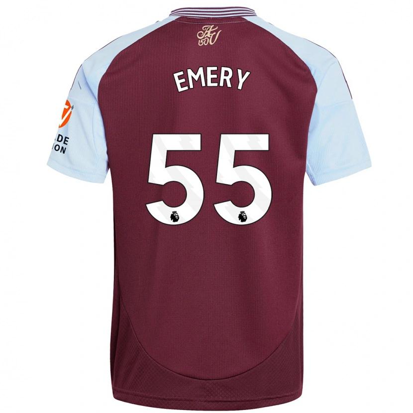 Danxen Mujer Camiseta Lander Emery #55 Borgoña Azul Cielo 1ª Equipación 2024/25 La Camisa