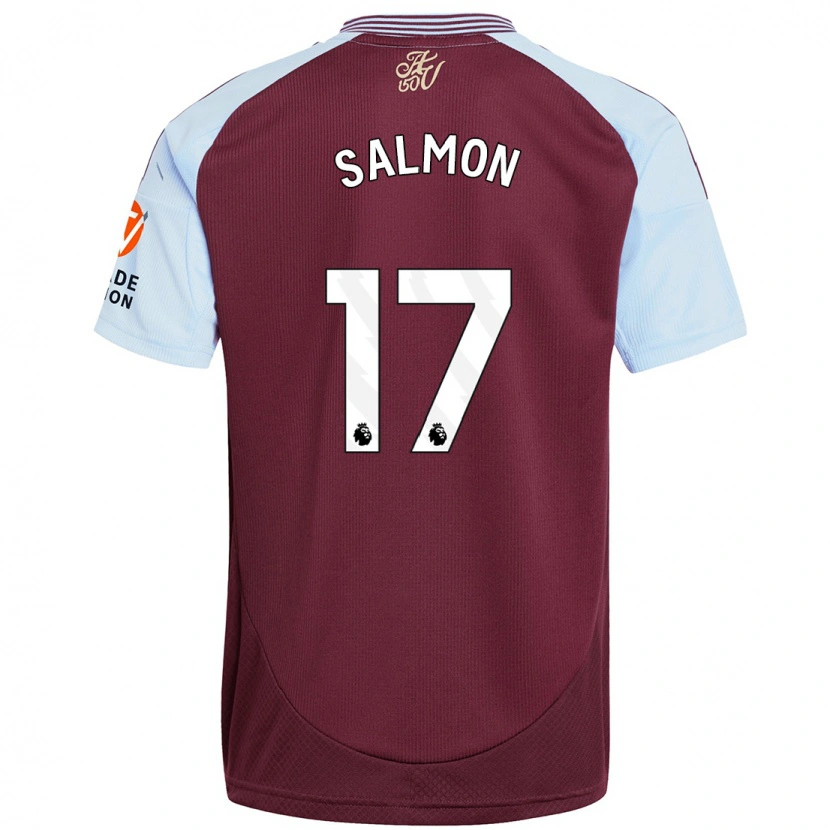 Danxen Mujer Camiseta Ebony Salmon #17 Borgoña Azul Cielo 1ª Equipación 2024/25 La Camisa