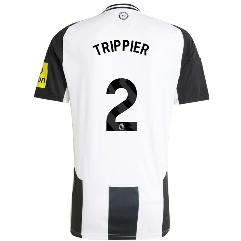 Danxen Mujer Camiseta Kieran Trippier #2 Blanco Negro 1ª Equipación 2024/25 La Camisa