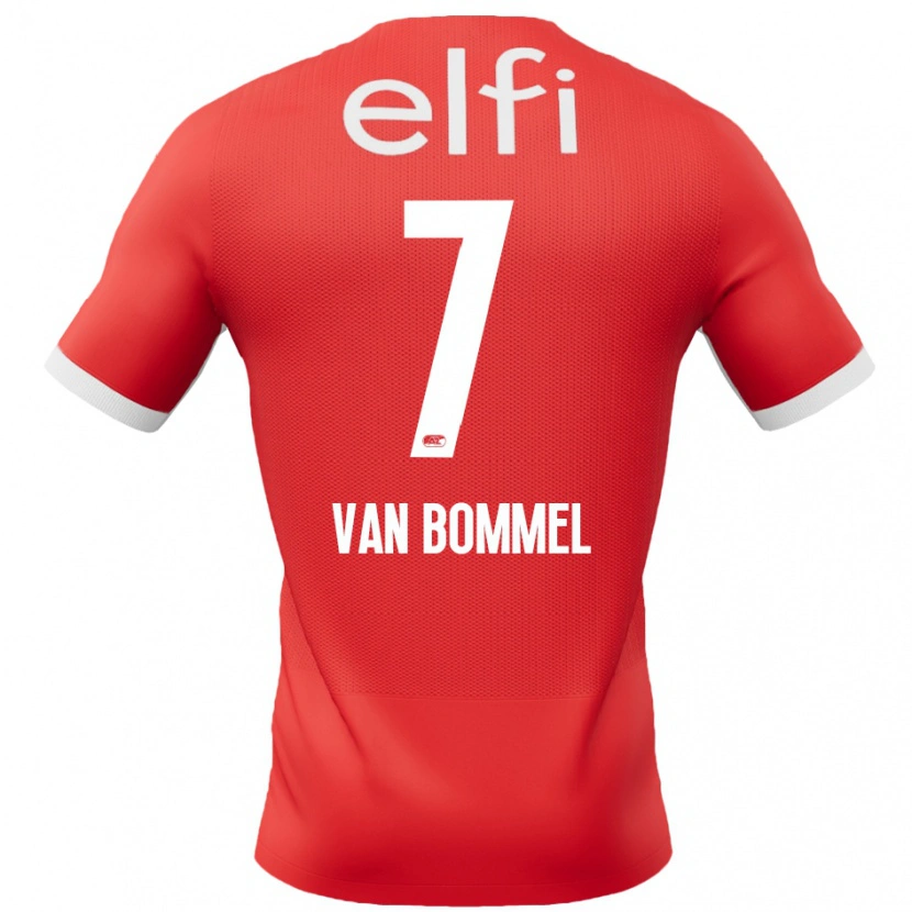 Danxen Mujer Camiseta Ruben Van Bommel #7 Rojo Blanco 1ª Equipación 2024/25 La Camisa