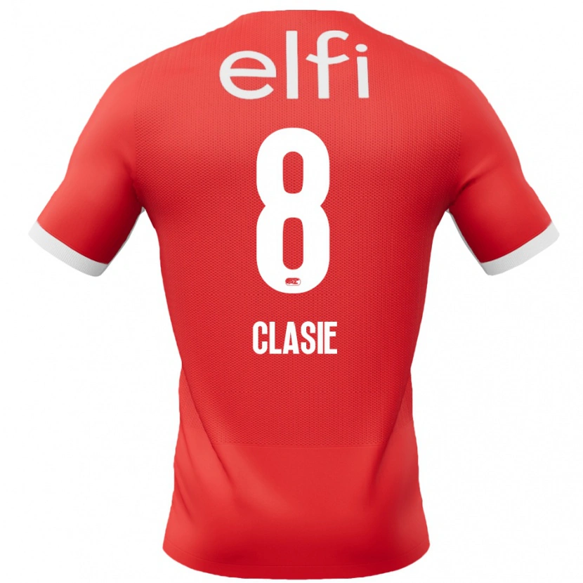 Danxen Mujer Camiseta Jordy Clasie #8 Rojo Blanco 1ª Equipación 2024/25 La Camisa