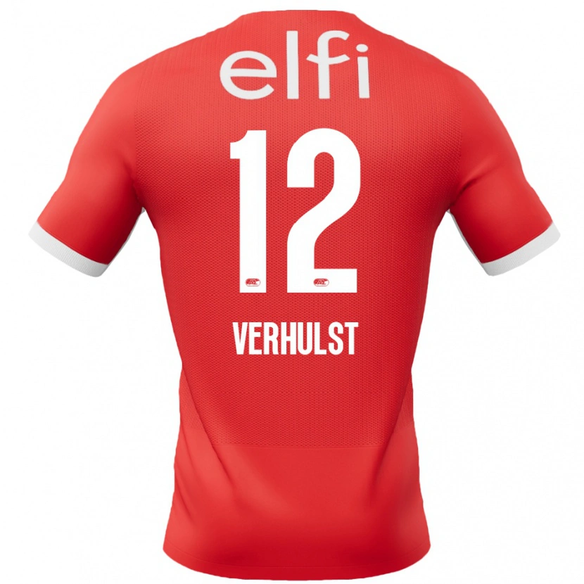 Danxen Mujer Camiseta Hobie Verhulst #12 Rojo Blanco 1ª Equipación 2024/25 La Camisa