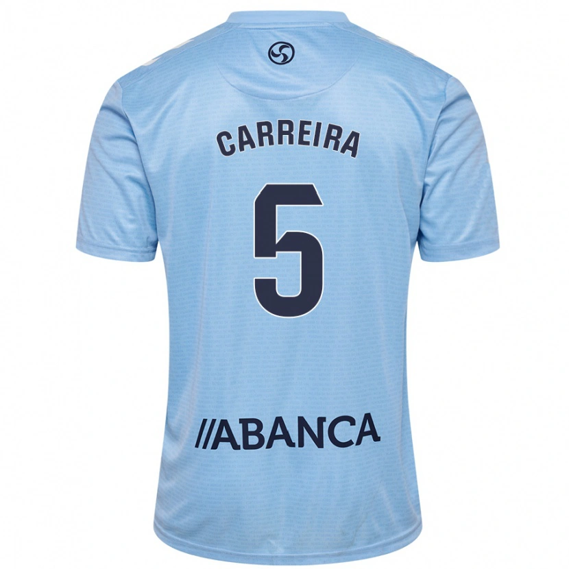 Danxen Mujer Camiseta Sergio Carreira #5 Azul Cielo 1ª Equipación 2024/25 La Camisa