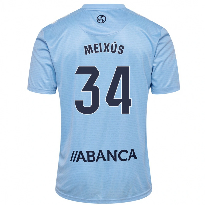 Danxen Mujer Camiseta Pablo Meixús #34 Azul Cielo 1ª Equipación 2024/25 La Camisa