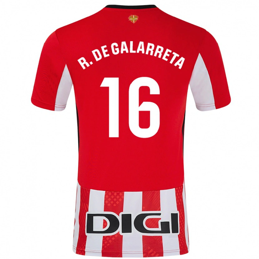 Danxen Mujer Camiseta Iñigo Ruiz De Galarreta #16 Rojo Blanco 1ª Equipación 2024/25 La Camisa