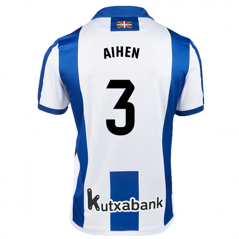 Danxen Mujer Camiseta Aihen Muñoz #3 Blanco Azul 1ª Equipación 2024/25 La Camisa