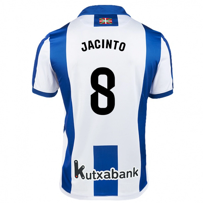 Danxen Mujer Camiseta Andreia Jacinto #8 Blanco Azul 1ª Equipación 2024/25 La Camisa