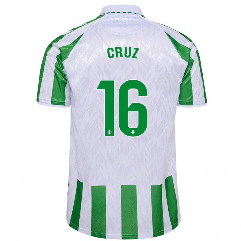 Danxen Mujer Camiseta Juan Cruz #16 Verde Rayas Blancas 1ª Equipación 2024/25 La Camisa