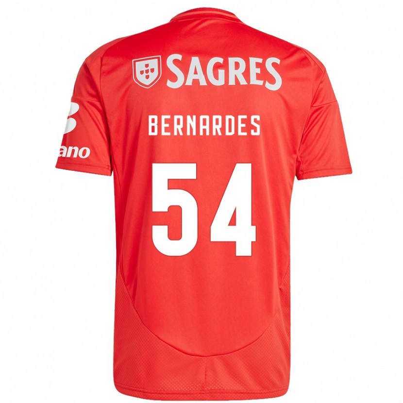 Danxen Mujer Camiseta Bernardes #54 Rojo Blanco 1ª Equipación 2024/25 La Camisa