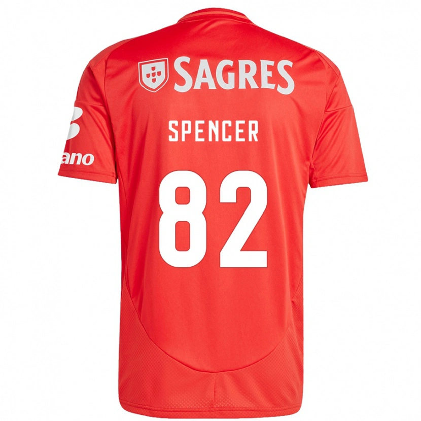 Danxen Mujer Camiseta Diogo Spencer #82 Rojo Blanco 1ª Equipación 2024/25 La Camisa