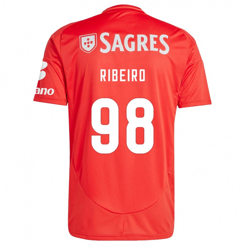 Danxen Mujer Camiseta Ricardo Ribeiro #98 Rojo Blanco 1ª Equipación 2024/25 La Camisa