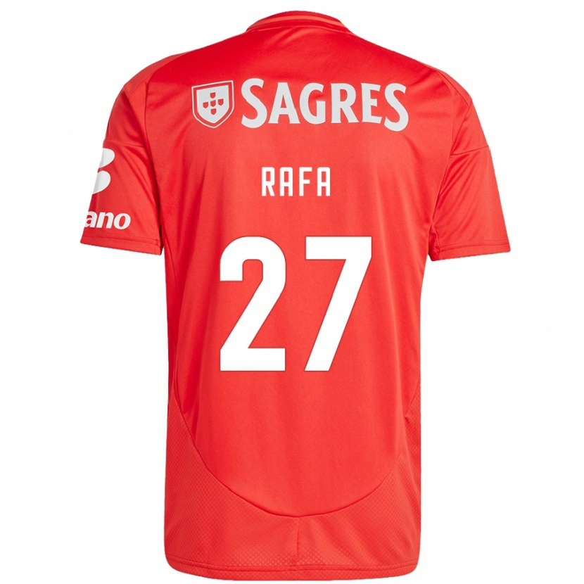 Danxen Mujer Camiseta Rafa #27 Rojo Blanco 1ª Equipación 2024/25 La Camisa