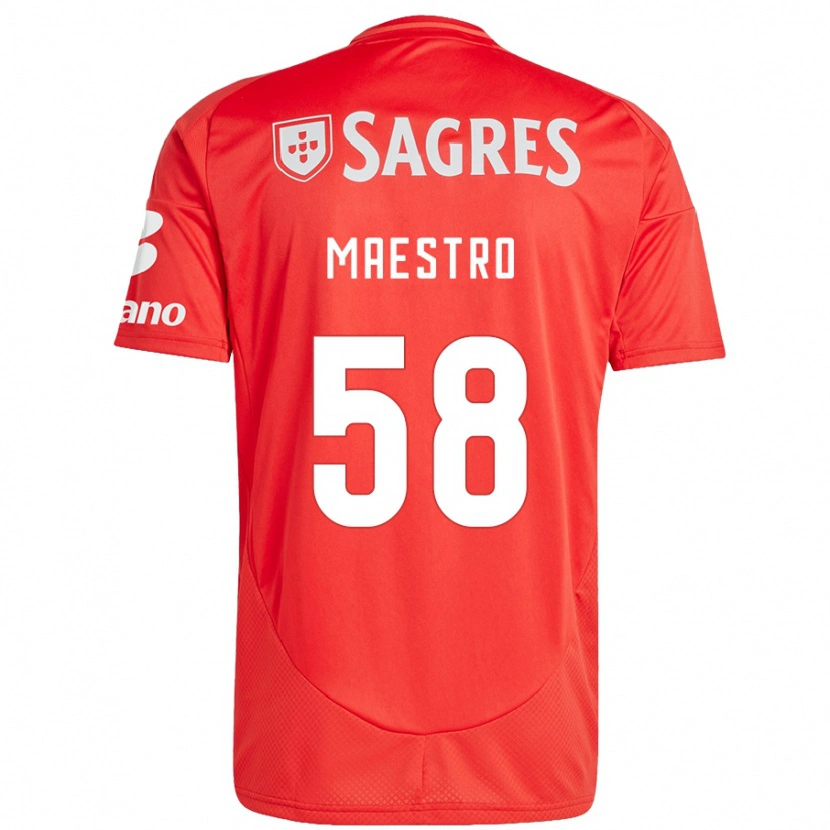 Danxen Mujer Camiseta Maestro #58 Rojo Blanco 1ª Equipación 2024/25 La Camisa