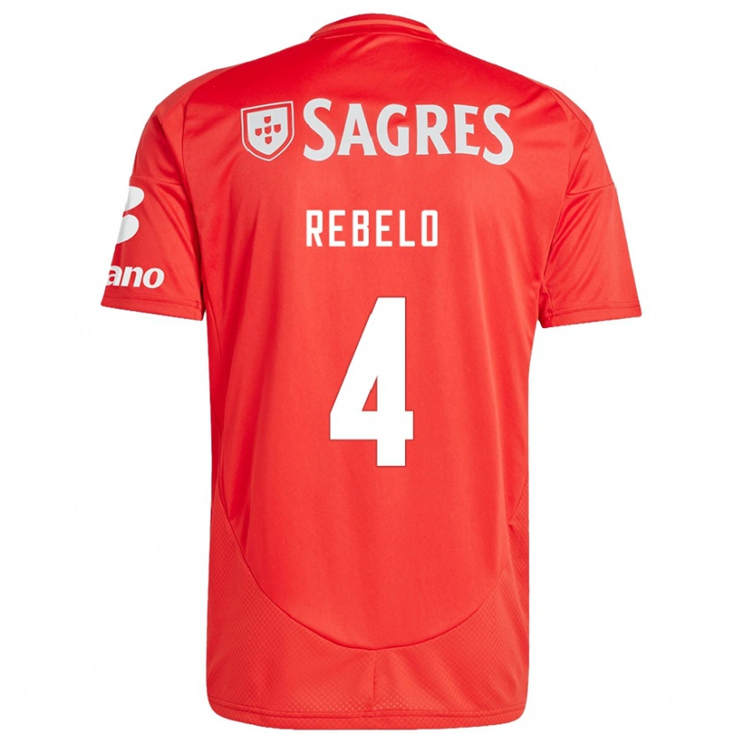 Danxen Mujer Camiseta Silvia Rebelo #4 Rojo Blanco 1ª Equipación 2024/25 La Camisa