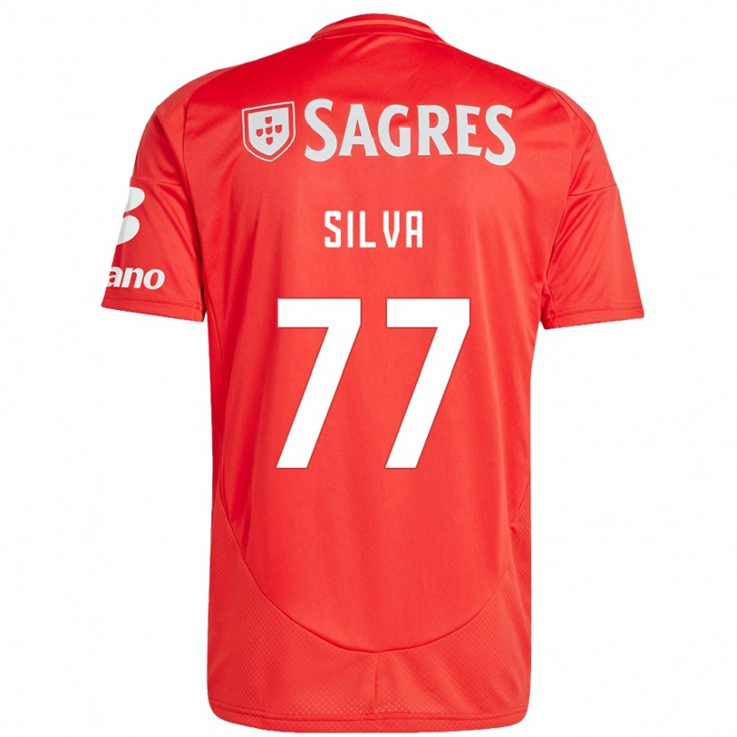 Danxen Mujer Camiseta Jessica Silva #77 Rojo Blanco 1ª Equipación 2024/25 La Camisa