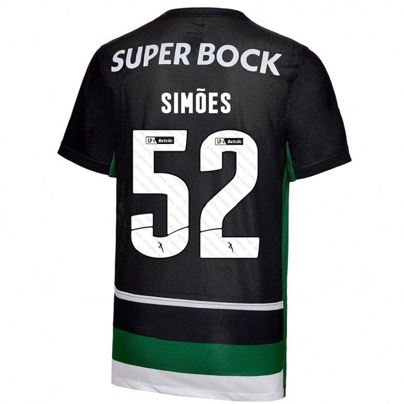 Danxen Mujer Camiseta João Simões #52 Negro Blanco Verde 1ª Equipación 2024/25 La Camisa