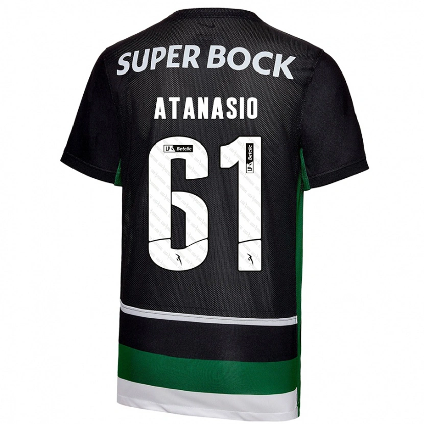 Danxen Mujer Camiseta Atanásio #61 Negro Blanco Verde 1ª Equipación 2024/25 La Camisa