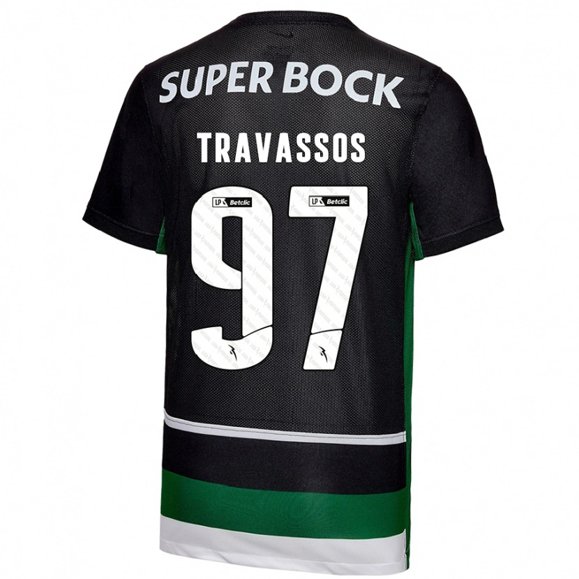 Danxen Mujer Camiseta Travassos #97 Negro Blanco Verde 1ª Equipación 2024/25 La Camisa