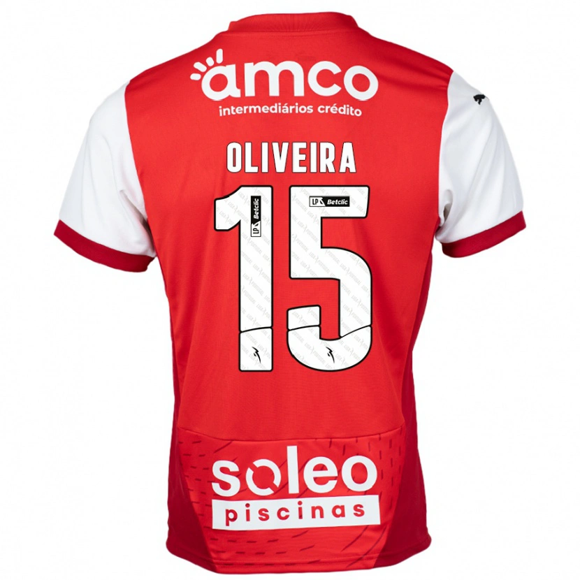 Danxen Mujer Camiseta Paulo Oliveira #15 Rojo Blanco 1ª Equipación 2024/25 La Camisa