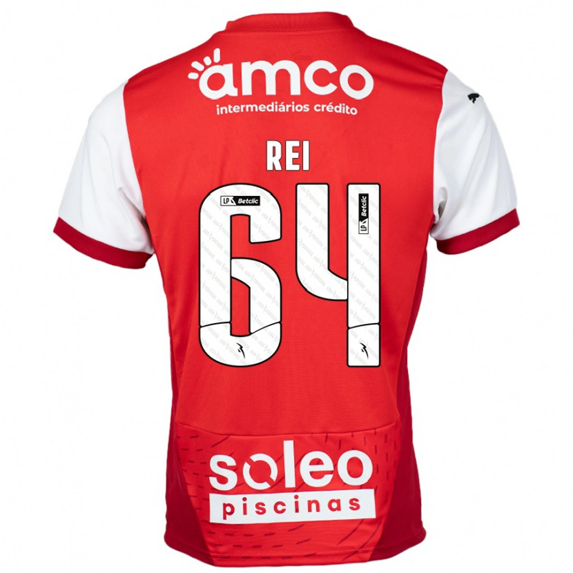 Danxen Mujer Camiseta Ricardo Rei #64 Rojo Blanco 1ª Equipación 2024/25 La Camisa