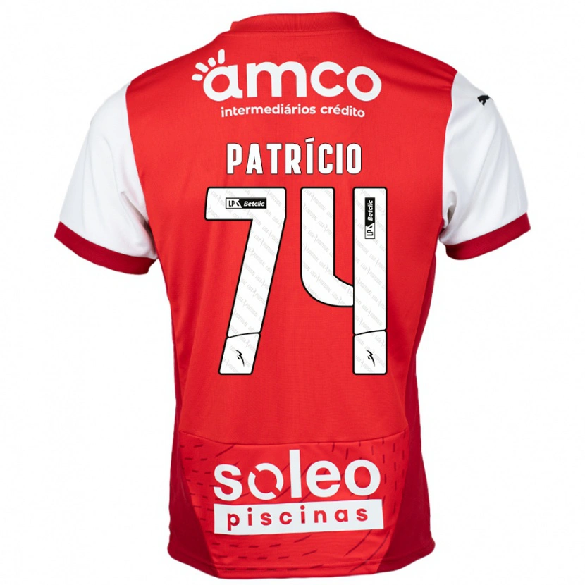Danxen Mujer Camiseta Nuno Patrício #74 Rojo Blanco 1ª Equipación 2024/25 La Camisa