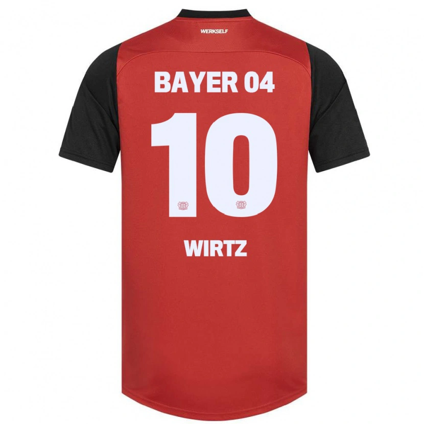 Danxen Mujer Camiseta Florian Wirtz #10 Rojo Negro 1ª Equipación 2024/25 La Camisa