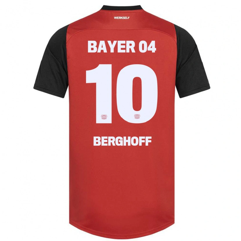 Danxen Mujer Camiseta Jonah Berghoff #10 Rojo Negro 1ª Equipación 2024/25 La Camisa