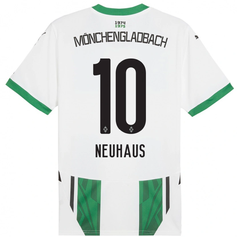 Danxen Mujer Camiseta Florian Neuhaus #10 Blanco Verde 1ª Equipación 2024/25 La Camisa