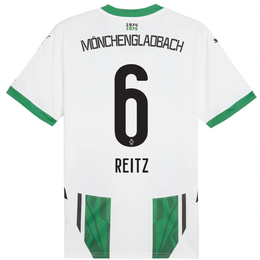 Danxen Mujer Camiseta Tony Reitz #6 Blanco Verde 1ª Equipación 2024/25 La Camisa